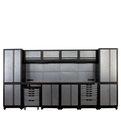 12' Extreme-Duty Steel Garage Tool Chest w/Pegboard, Power Outlets, USB Port, Magnetic Motion LED Lamps, Cabinets & Roll-Out Tool Chest, TMG-WBM12