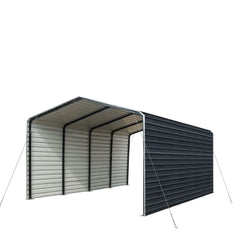 TMG Industrial 12' x 20' Abri de voiture en métal avec parois latérales fermées de 8', TMG-MSC1220F