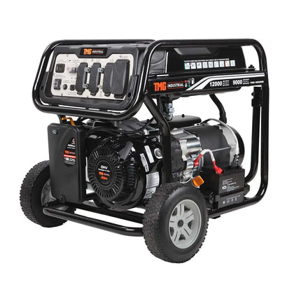 TMG Industrial Génératrice à essence 12 000 W, démarrage électrique, 7 heures d'autonomie, 120 V/240 VAC, TMG-12000GE