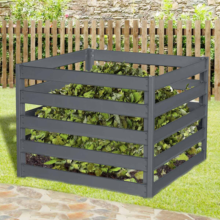 160 Gallon Slatted Metal Composter, Galvanized/Powder Coated,