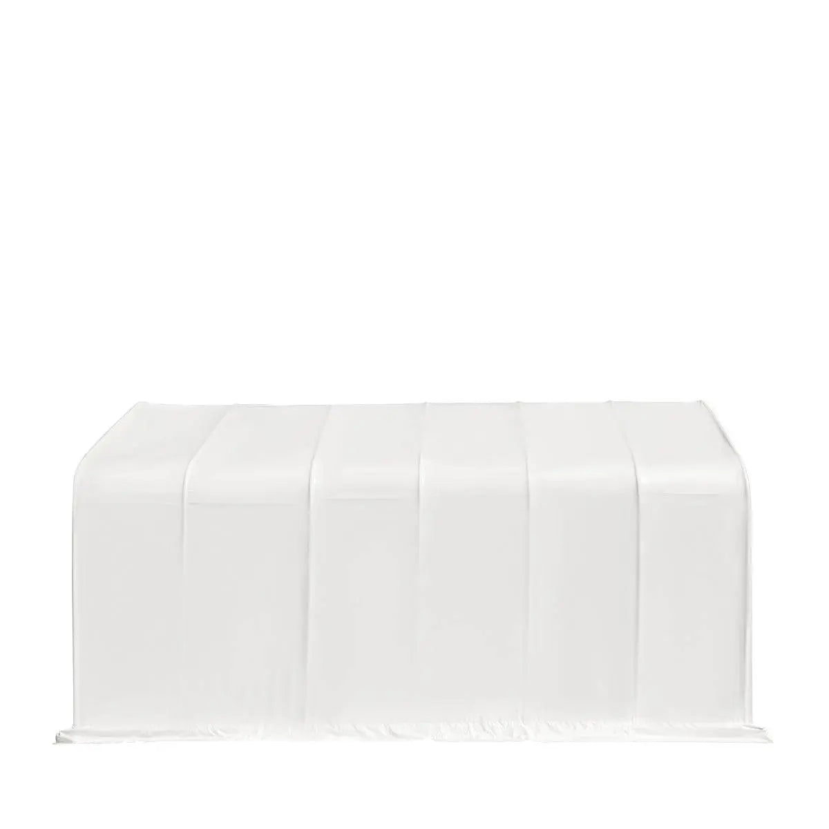 TMG Industrial 18’ x 30’ RV/Motorhome Storage Shelter, 17 oz PVC Fabric Cover, Front Roll-Up Door, Enclosed Rear Wall, 3-Layer Galvanized Steel Frame, 13’ Straight Sidewalls, TMG-ST1830