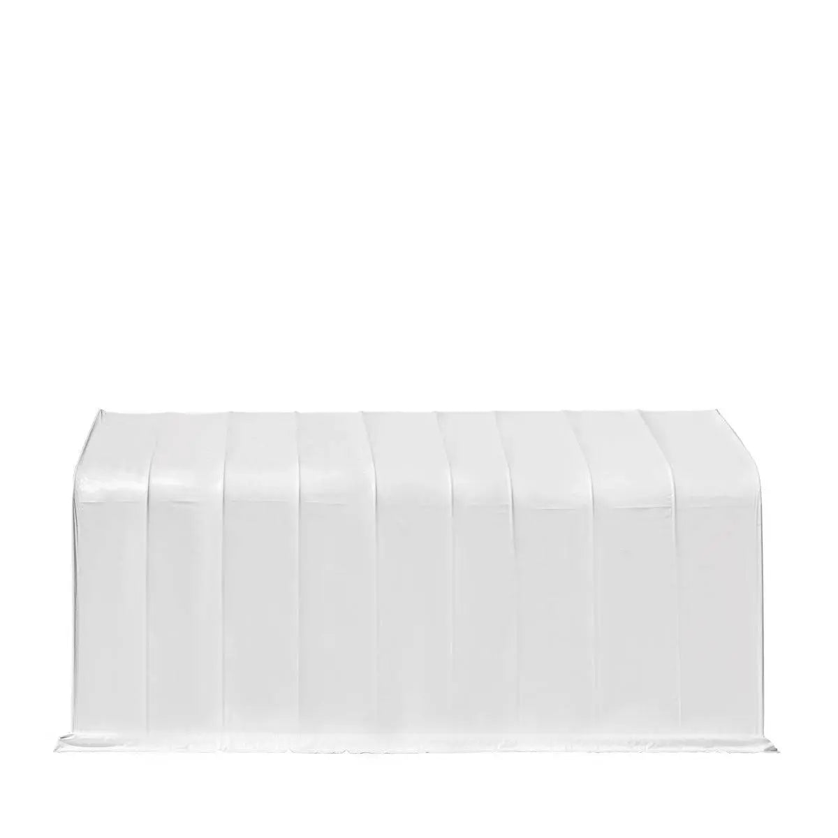 TMG Industrial 18’ x 45’ RV/Motorhome Storage Shelter, 17 oz PVC Fabric Cover, Front Roll-Up Door, Enclosed Rear Wall, 3-Layer Galvanized Steel Frame, 13’ Straight Sidewalls, TMG-ST1845