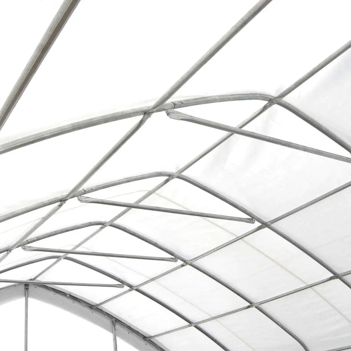 TMG Industrial 20' x 30' Straight Wall Peak Ceiling Storage Shelter with Heavy Duty 11 oz PE Cover & Drive Through Door, TMG-ST2031E