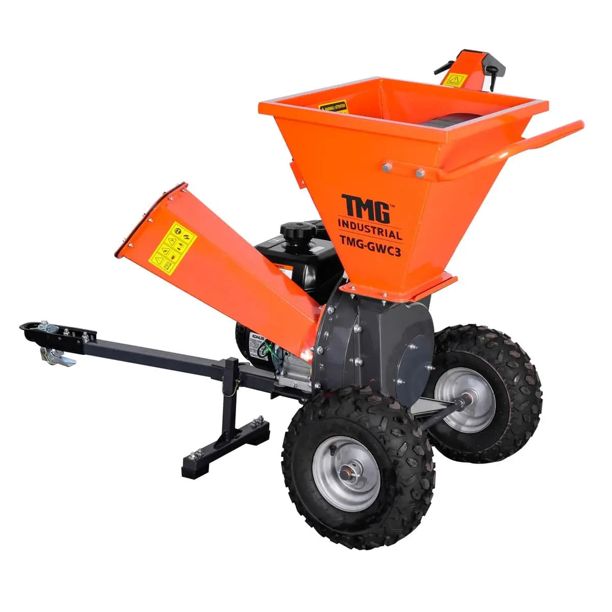 TMG Industrial 3-in-1 3” Wood Chipper, Shredder & Vacuum, ATV Tow-Behind, 7 HP Kohler Engine, 6