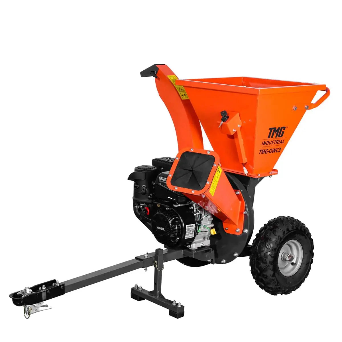 TMG Industrial 3-in-1 3” Wood Chipper, Shredder & Vacuum, ATV Tow-Behind, 7 HP Kohler Engine, 6