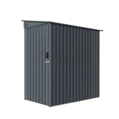 3' x 6' Galvanized Metal Pent Shed, 29 GA Corrugated Metal, 75" Upper edge, TMG-MS0306