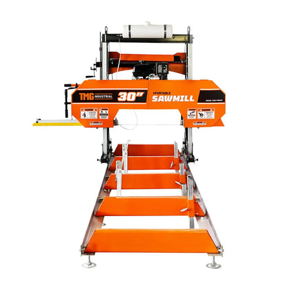 Portable 30" Sawmill with Kohler 14 HP Gas Engine – Bandsaw Mill for 12' Logs TMG-PSM30