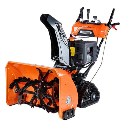 30" Self-Propelled Gas-Powered Snow Blower, Dual-Stage, Rubber Track, Heated Hand Grips, Electric Start, 21" Intake Height, LED Light, TMG-GSB30