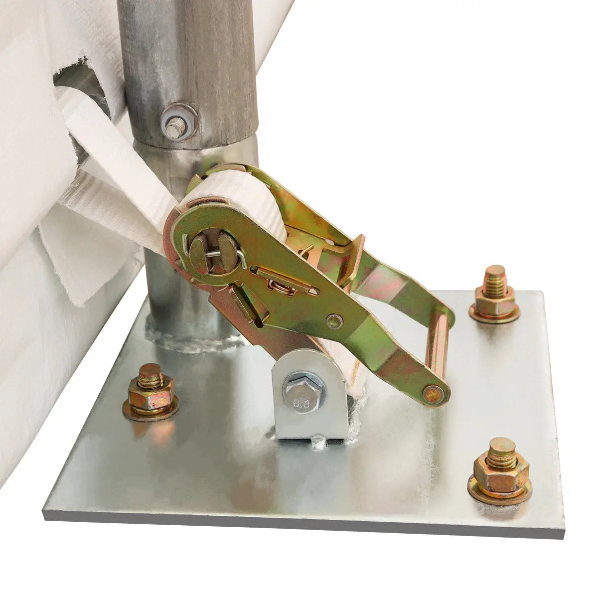 TMG Industrial 30' x 50' Straight Wall Peak Ceiling Storage Shelter with Heavy Duty 17 oz PVC Cover & Drive Through Doors, TMG-ST3050V