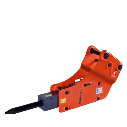 TMG Industrial 4-7 Ton Excavator/Backhoe Hydraulic Hammer Breaker, 2-3/4" Moil Point Chisel, 600 J Impact Energy, Pin Grabber Lugging, TMG-HB68
