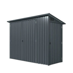 4' x 8' Bicycle Metal Pent Shed, 29 Gauge Corrugated Metal, 70