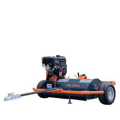 TMG Industrial 40” ATV Tow-Behind Offset Flail Mower, Briggs & Stratton 13.5 HP Engine, Adjustable Mowing Height, 15” Cut Capacity, TMG-AFM40