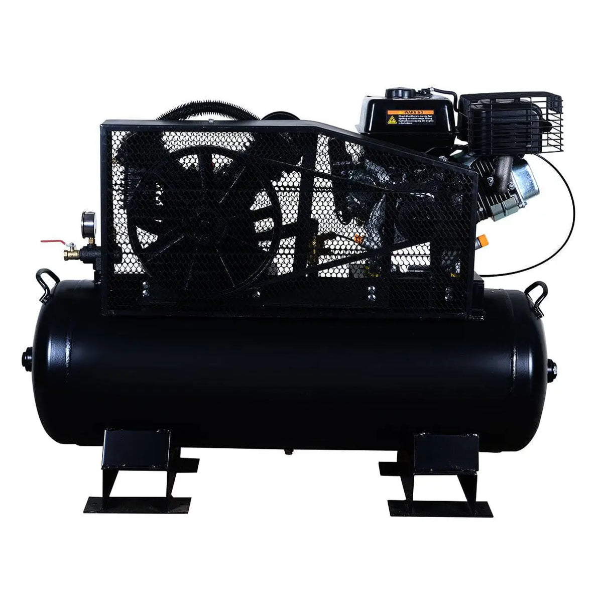 TMG 40 Gallon Skid Mount Air Compressor, 9 HP Gas Engine, ASME Tank