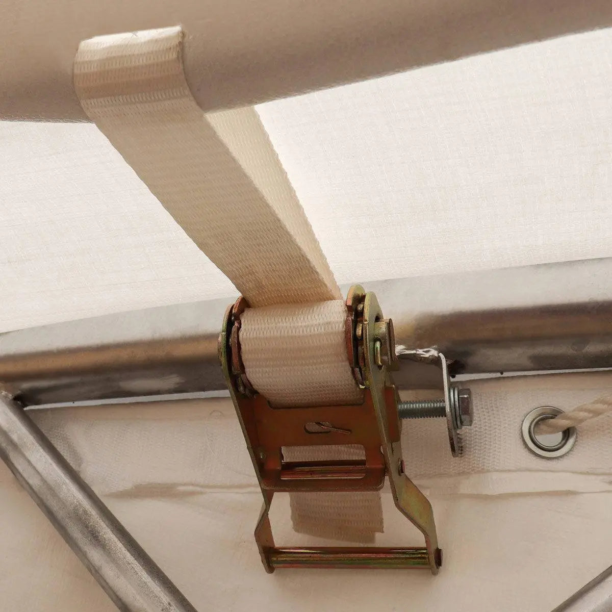 TMG Industrial 40' x 40' Dual Truss Container Shelter with Heavy Duty 21 oz PVC Cover, Fully Enclosed front and back endwalls, TMG-DT4041CG