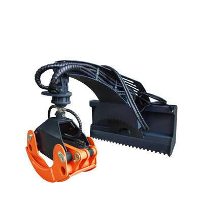 TMG Industrial 50" Skid Steer Rotary Log Grapple, 360° Rotation, 12V Solenoid Control Valve, 4500 LB Capacity, TMG-SLG49 (Discontinued)