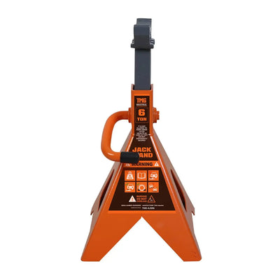 TMG Industrial 6 Ton Jack Stand, Ratchet Style, Large Saddle, Unified Frame Construction, Solid Steel Handle, 1 Pair, TMG-AJS06