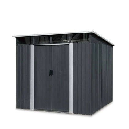 TMG Industrial 6' x 8' Hangar en métal galvanisé avec puits de lumière, métal ondulé 29 GA, plafond de 80", TMG-MS0608P