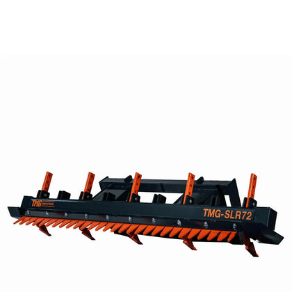 72" Skid Steer Land Ripper w/Rake Comb, Scarifier, Dethatcher, Forward & Reverse, Depth Adjustable Ripping Teeth TMG-SLR72