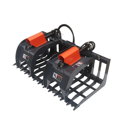 72" Skid Steer Rock Skeleton Grapple Attachment, Universal Mount, 36" Arm Opening, 6" Tine Spacing, 2500 lb Weight Capacity TMG-SG72