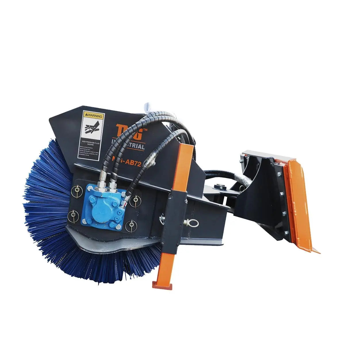 TMG 72” Skid Steer Rotary Broom – Bi-Directional, 27” Diameter Brush