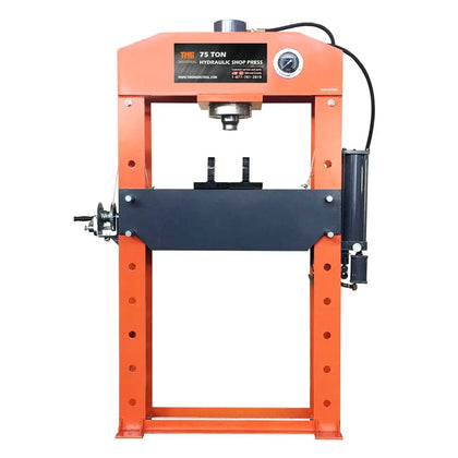 Presse d'atelier hydraulique TMG industrielle d'une capacité de 75 tonnes, pressage intensif, cadre en H entièrement soudé, double fonctionnement pneumatique et manuel, TMG-SP75