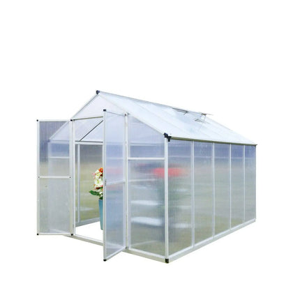 8' x 10' Aluminum Frame Greenhouse w/4 mm Twin Wall Polycarbonate Panels, UV Protected Panels, TMG-GH810 (Discontinued – No Longer Available)