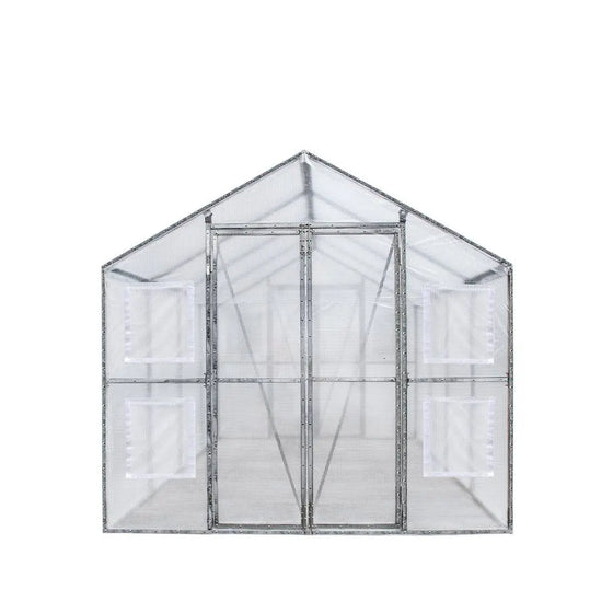 TMG Industrial 8’ x 13’ Greenhouse Grow Tent w/20 Mil Ripstop Leno Mesh PVC Cover, Galvanized Steel Frame, Roll-up Windows, TMG-GH813