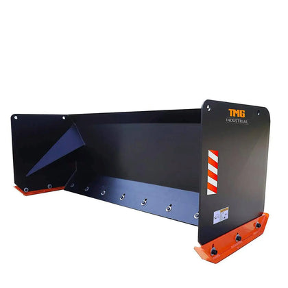 9' Skid Steer Snow Pusher w/Steel Cutting Edge, Pivoting Wear Shoes, Side Braces, 40-70 HP, TMG-SP09