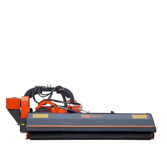 TMG Industrial 90” 50-90 HP Tractor, 3-Point Hitch, PTO Drive Shaft, Offset Ditch Bank Flail Mower with 90° Tilt, TMG-TFMO90