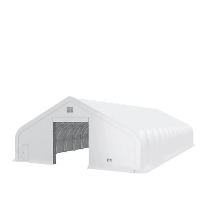 TMG Heavy Series™ 50' x 100' Dual Truss Storage Shelter with Heavy Duty 32 oz PVC Cover & Drive Through Doors, TMG-DT50100-PRO