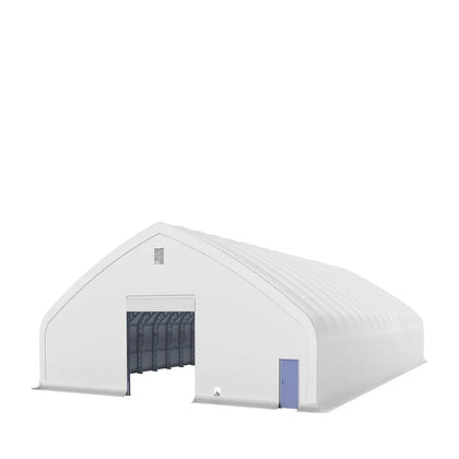 TMG Industrial Pro Series 70' x 100' Abri de stockage à double treillis avec couverture en PVC robuste de 32 oz et portes traversantes, TMG-DT70100-PRO