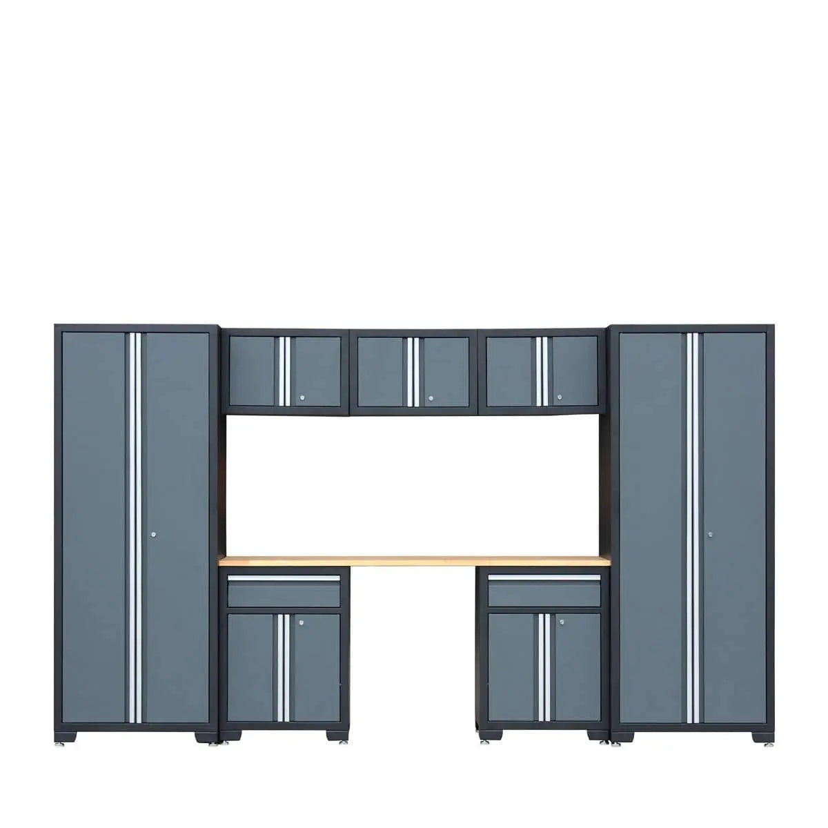 Pro Series 8-Piece Garage Storage Cabinet Combo Set, Rubber Wood