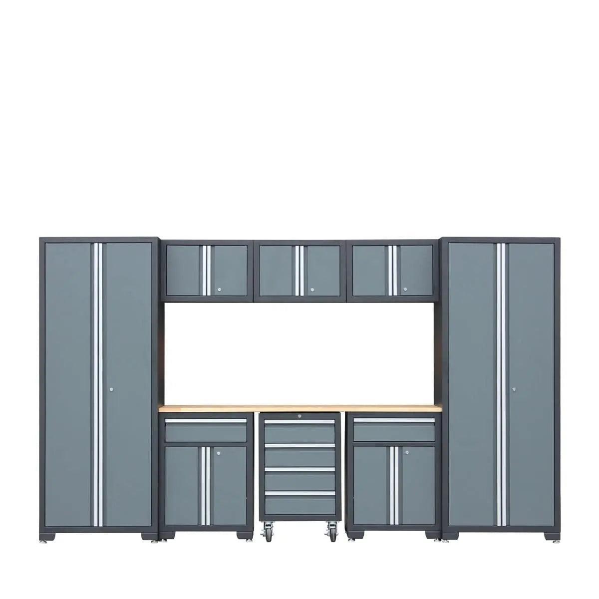 Pro Series 9-Piece Garage Storage Cabinet Combo Set w/Rolling Cabinet,