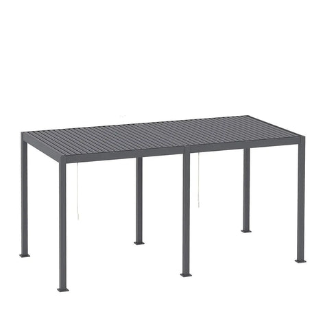 TMG LIVING 10' x 20' Aluminum Louver Slatted Pergola, With Manual Adjustable Louver Blades, TMG-LPG20