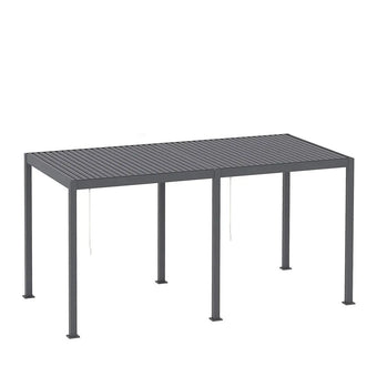 TMG LIVING 10' x 20' Aluminum Louver Slatted Pergola, With Manual Adjustable Louver Blades, TMG-LPG20