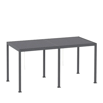 TMG LIVING 10' x 20' Aluminum Louver Slatted Pergola, With Manual Adjustable Louver Blades, TMG-LPG20