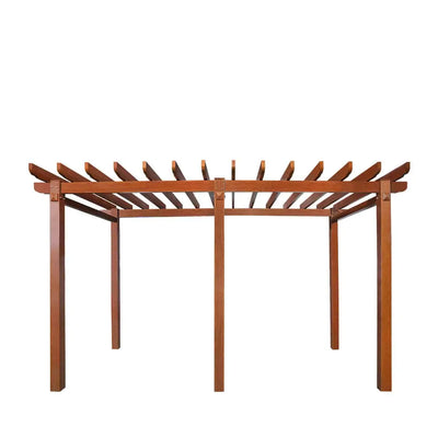 TMG LIVING 10' x 20' Wood Grain Aluminum Pergola, TMG-LPA20