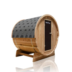 TMG LIVING Sauna extérieur en cèdre rustique pour trois personnes, porte en verre trempé, TMG-LSN42