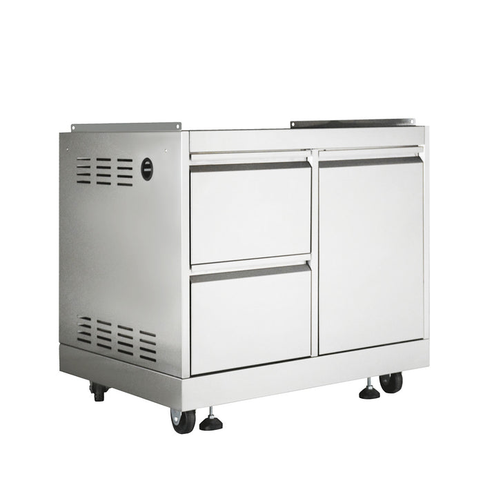 TMG Living Kitchen Pro Series 7-Piece Stainless Steel Modular Outdoor Kitchen Suite Set, 35” Refrigerator Cabinet, 32” BBQ, 4-Burner Gas Grill, Sink, Side Burner, Corner Cabinet, Pizza Oven, TMG-LKS10