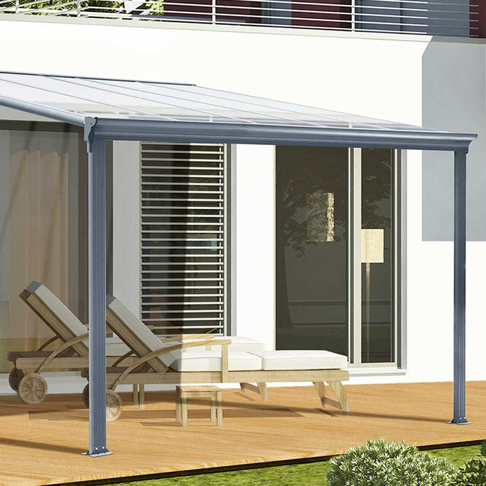 TMG Industrial 10' x 10' Abri de patio en aluminium avec panneaux transparents, TMG-LPC10