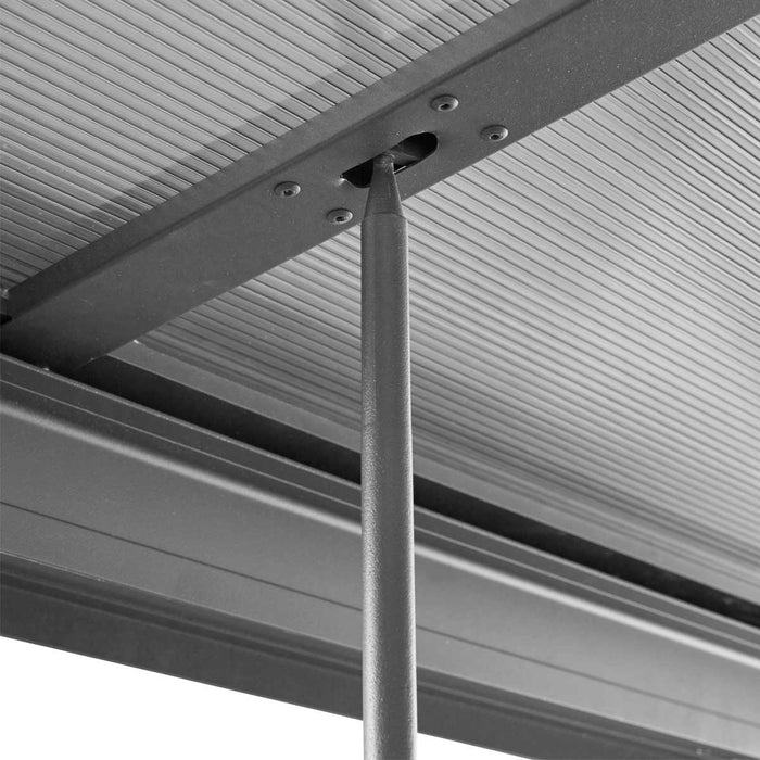 TMG Industrial 10' x 13' Couverture de terrasse en aluminium à toit coulissant avec panneaux gris, TMG-LPC13