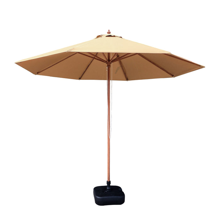 TMG Living 10-ft Center Pole Aluminum Umbrella w/Water Base, UV Resistant & Waterproof, TMG-LUC10
