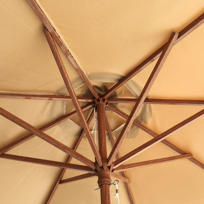 TMG Living 10-ft Center Pole Aluminum Umbrella w/Water Base, UV Resistant & Waterproof, TMG-LUC10