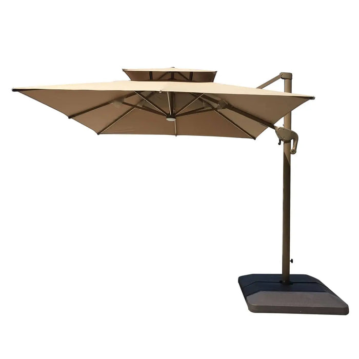TMG Living 8-ft Square Offset Patio Cantilever Umbrella w/LED Lights