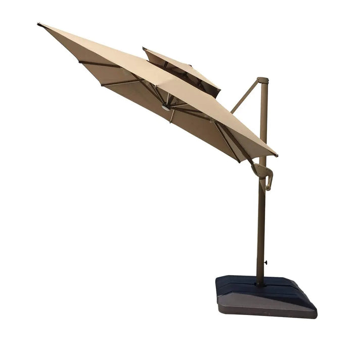 TMG Living 8-ft Square Offset Patio Cantilever Umbrella w/LED Lights
