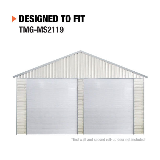 TMG Industrial Motorized Roll-Up Door Kit for TMG-MS2119 Metal Shed, With Two Remote Controls, AC Motor, TMG-MS2119-RD100