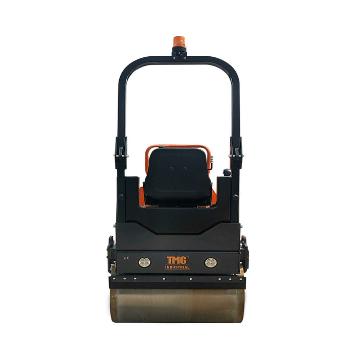 TMG-MVR50 1.5-Ton Ride-On Double Drum Vibratory Roller, 20.7HP Honda GX630 Engine, 22'' Drum, 4950 lb Compaction Force