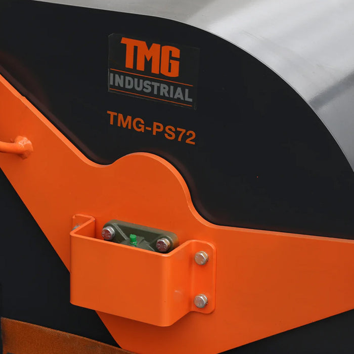 TMG Industrial 72” Skid Steer Pick Up Broom Sweeper, Standard Flow, Bi-Directional, 22” Diameter Bristles, 45-75 HP Skid Steers, TMG-PS72