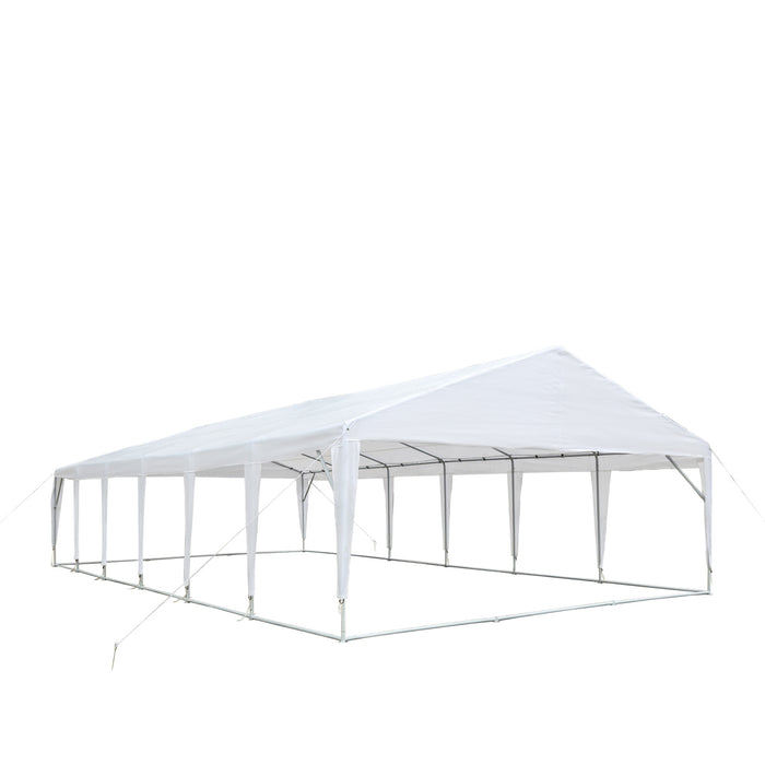 TMG Industrial 20' x 40' Heavy Duty Outdoor Party Tent, 11 oz PE Cover, 6’6” Overhead, 10’ Peak Ceiling, TMG-PT2040A