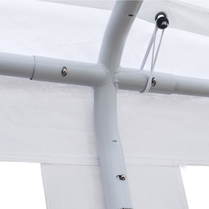 TMG Industrial 20' x 40' Heavy Duty Outdoor Party Tent, PE tarpaulin fabric, 6’6” Overhead, 10’ Peak Ceiling, TMG-PT2040A